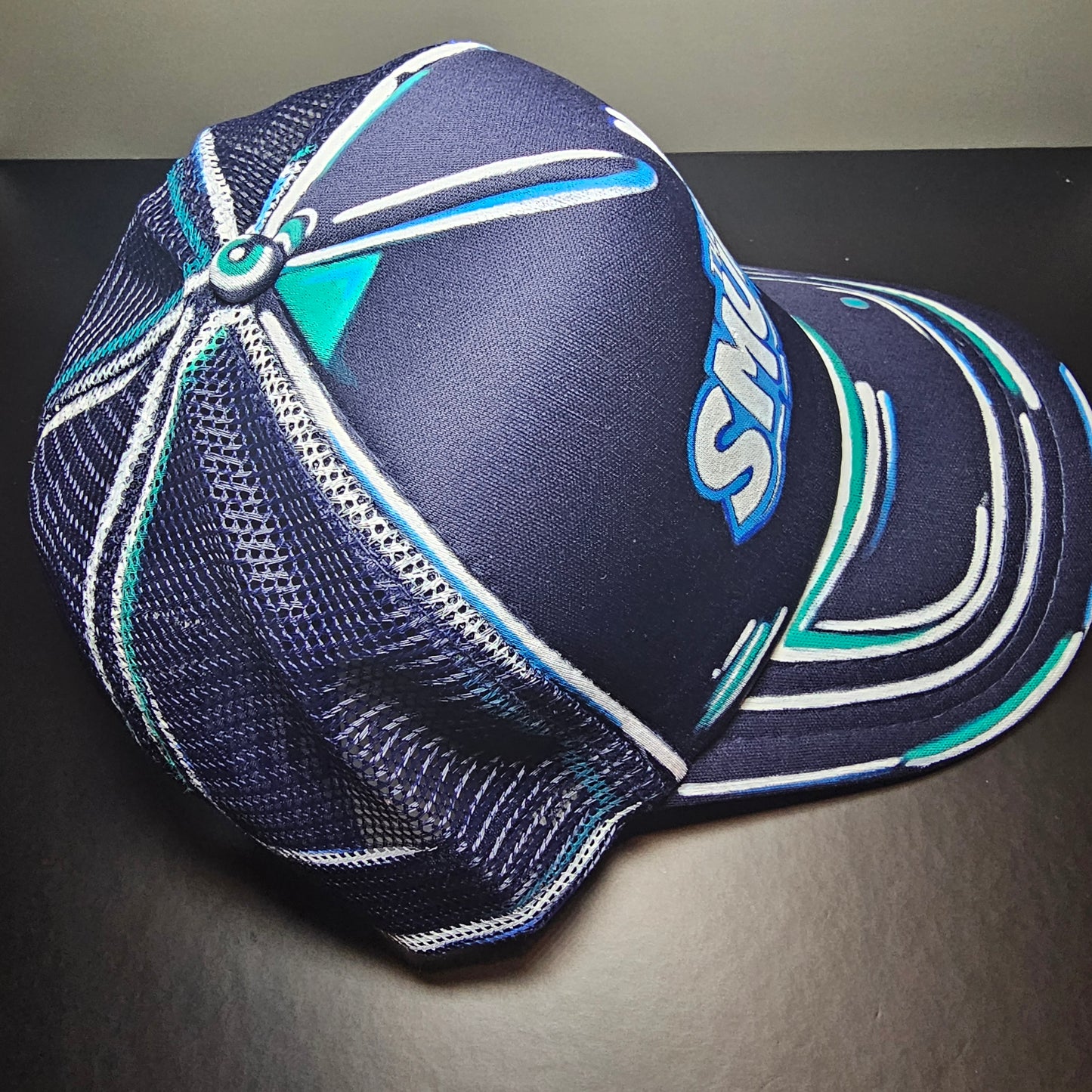 Cartoonized "Smurfs" trucker hat