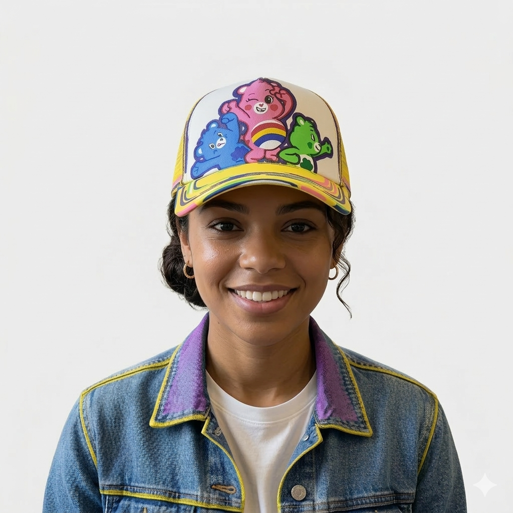 Cartoonized "Carebears" trucker hat