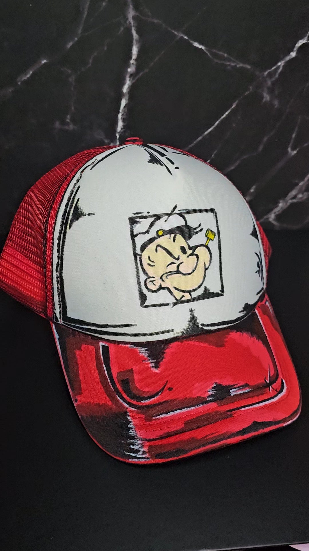 Cartoonized "Popeye" trucker hat