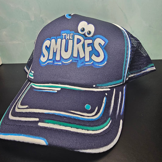 Cartoonized "Smurfs" trucker hat