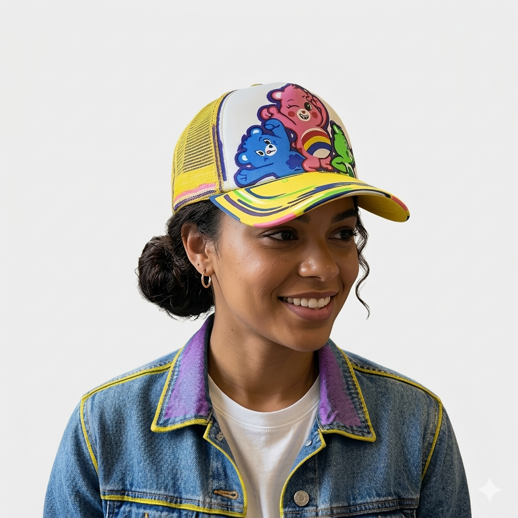 Cartoonized "Carebears" trucker hat