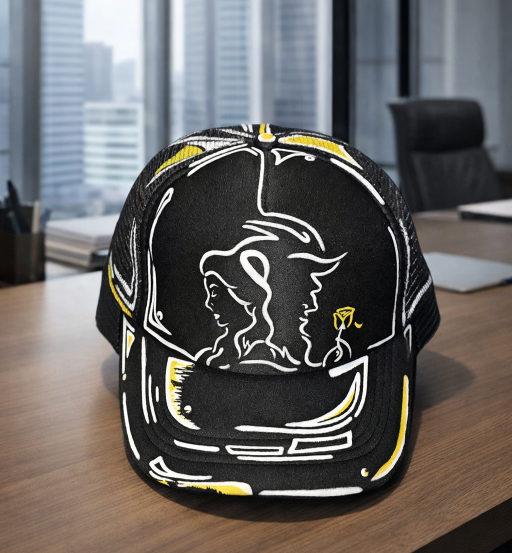 Cartoonized "Beauty & The Beast" Trucker Hat